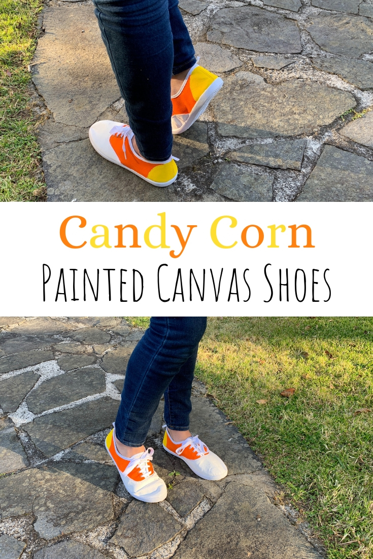 Candy Corn Painted Canvas Shoes