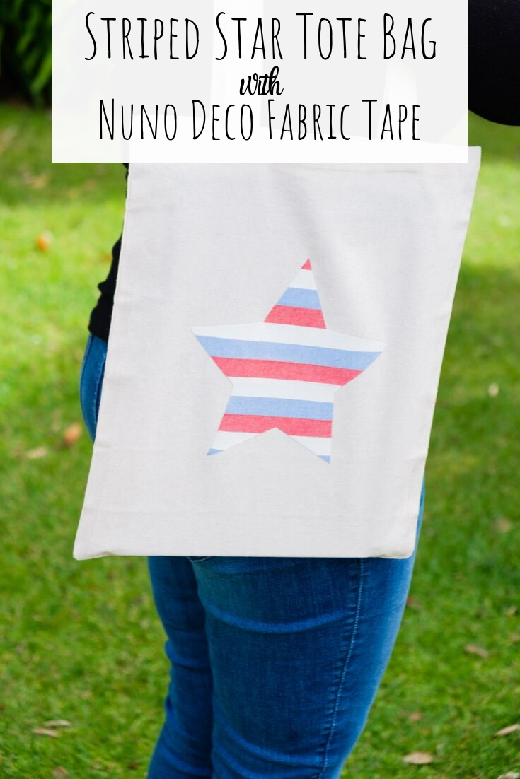 Easy Striped Star Tote Bag with Nuno Deco Fabric Tape