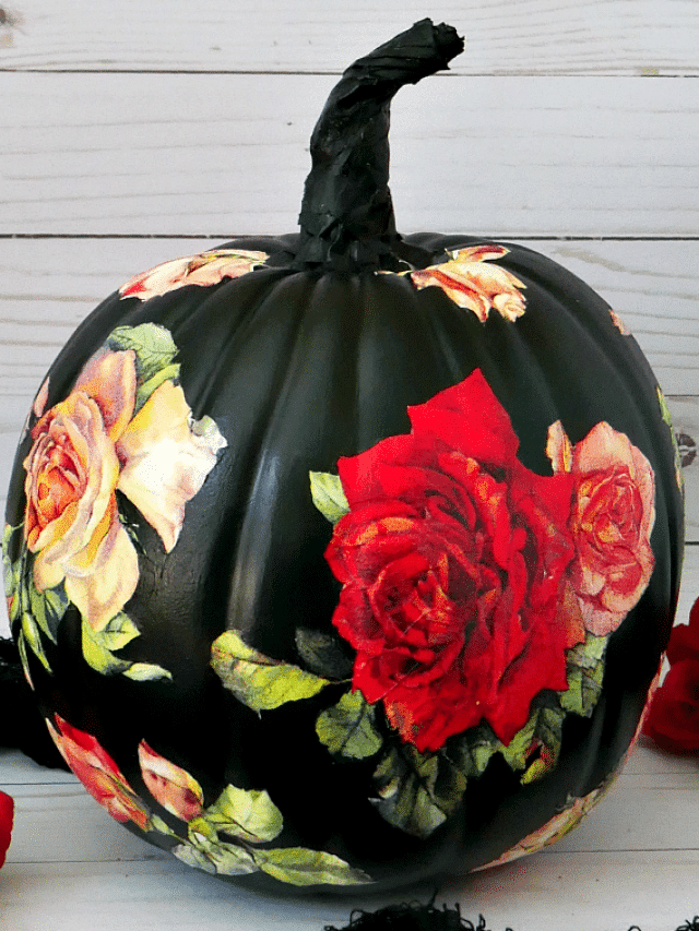 DIY Black Rose Pumpkin