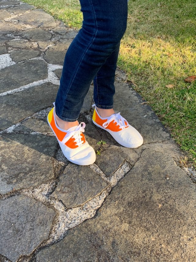 Candy Corn Painted Canvas Shoes