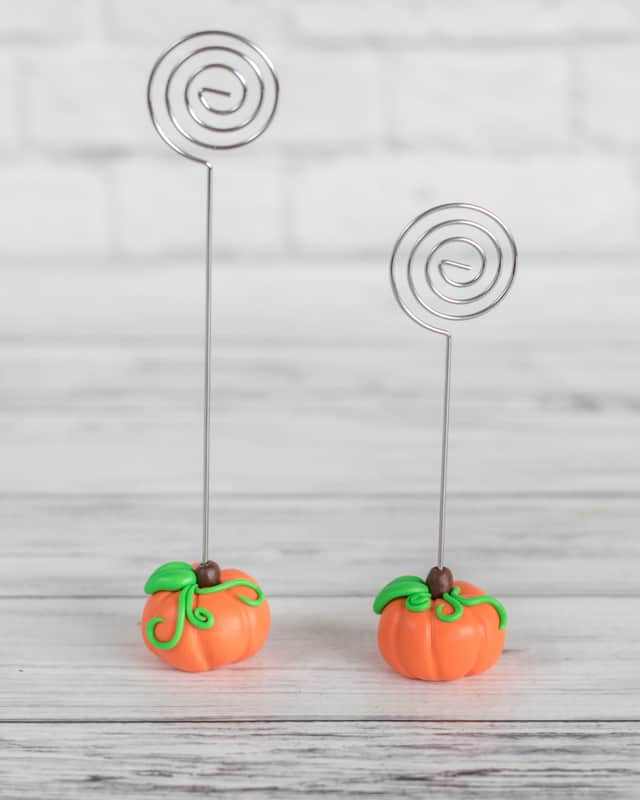 Polymer Clay Pumpkin Photo Holders