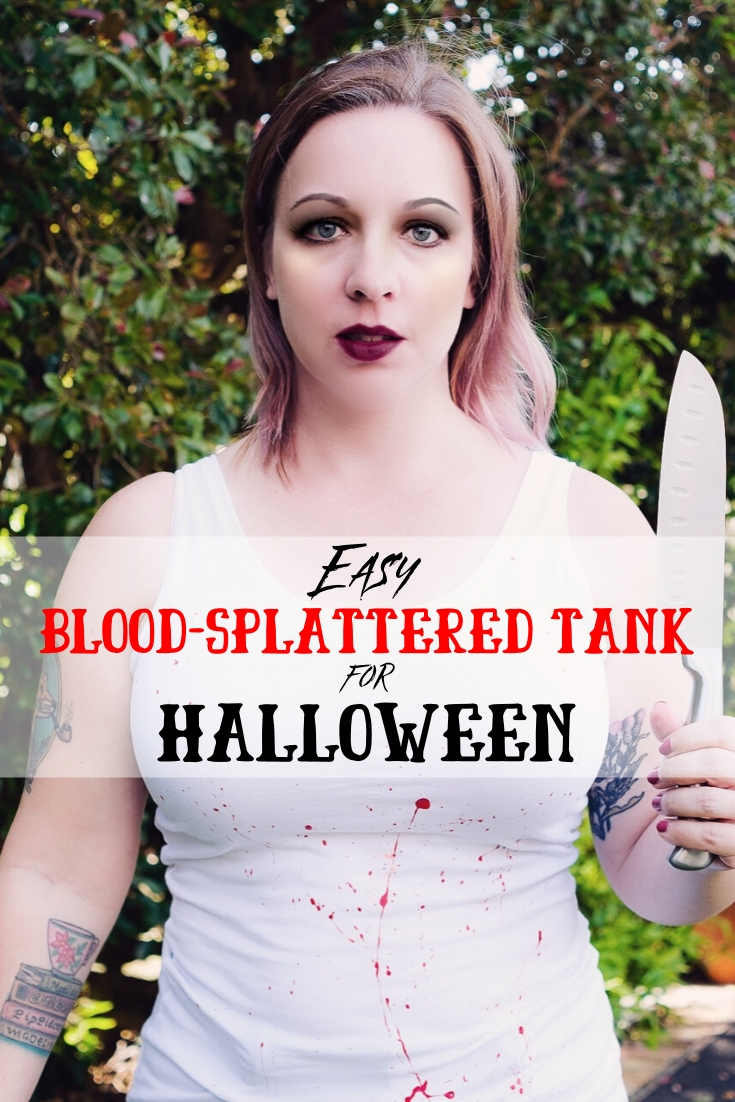 Easy Blood-Splattered Tank Costume for Halloween