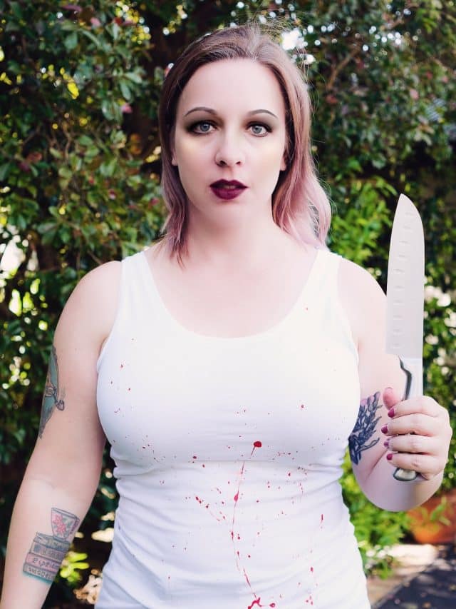 Easy Blood-Splattered Tank Costume for Halloween