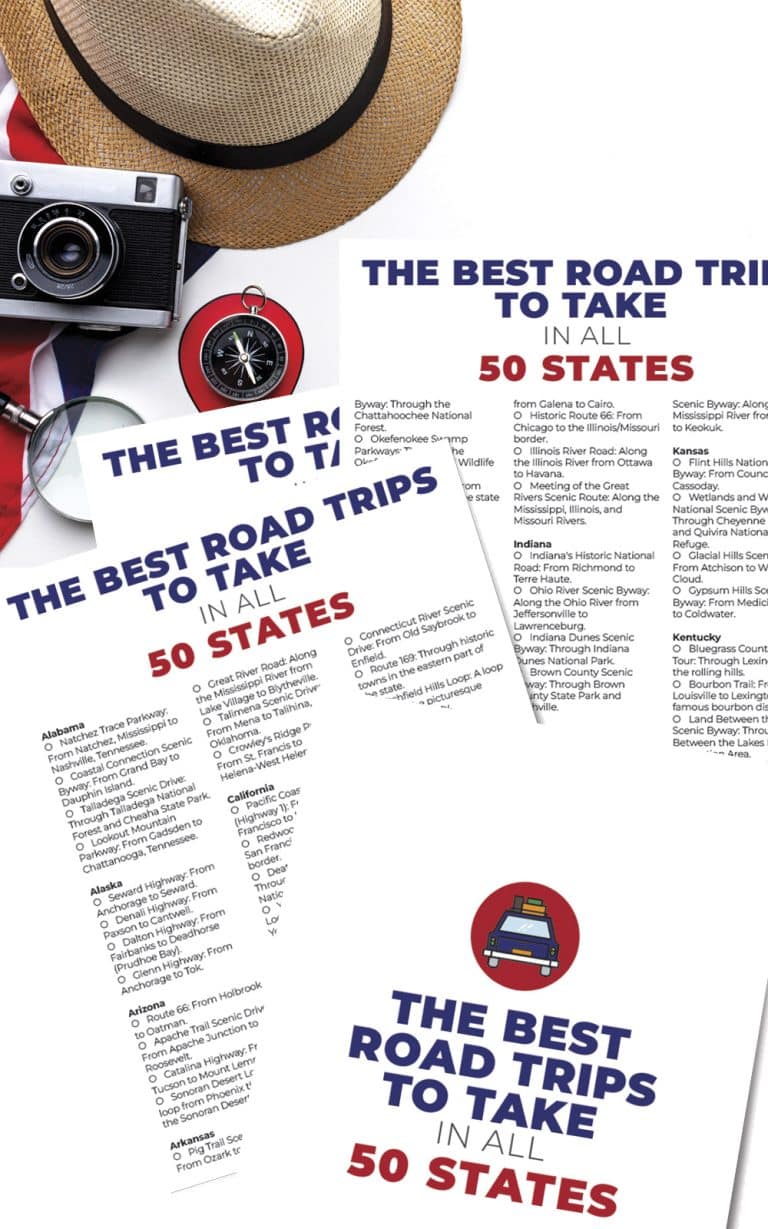 Best Road Trips to Take in all 50 States (printable)