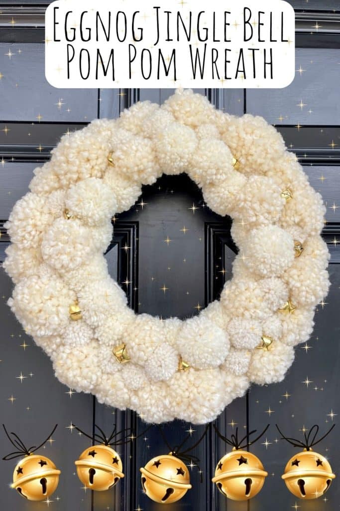 Eggnog Jingle Bell Pom Pom Wreath