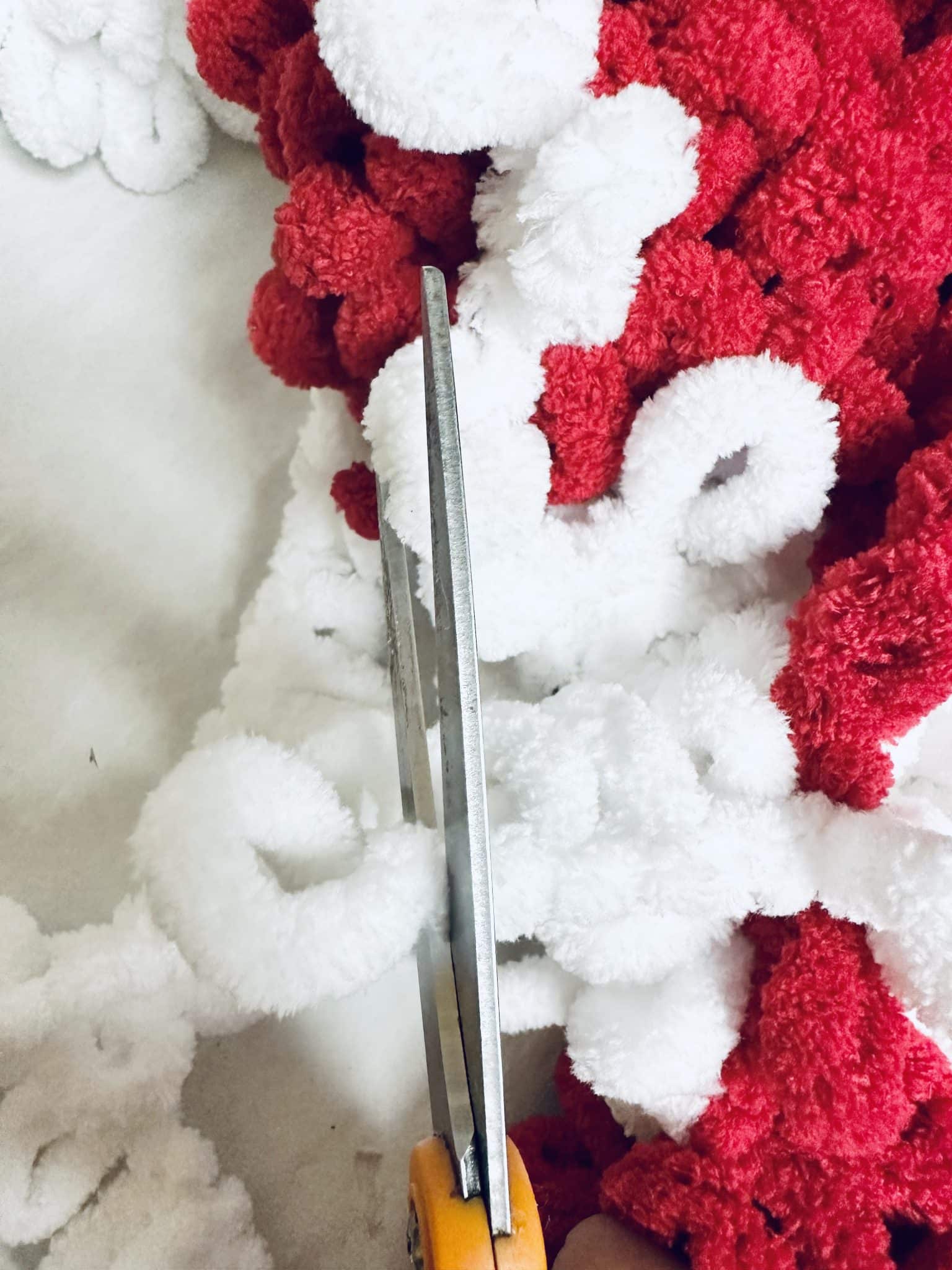 Loopy Yarn Candy Cane Wreath