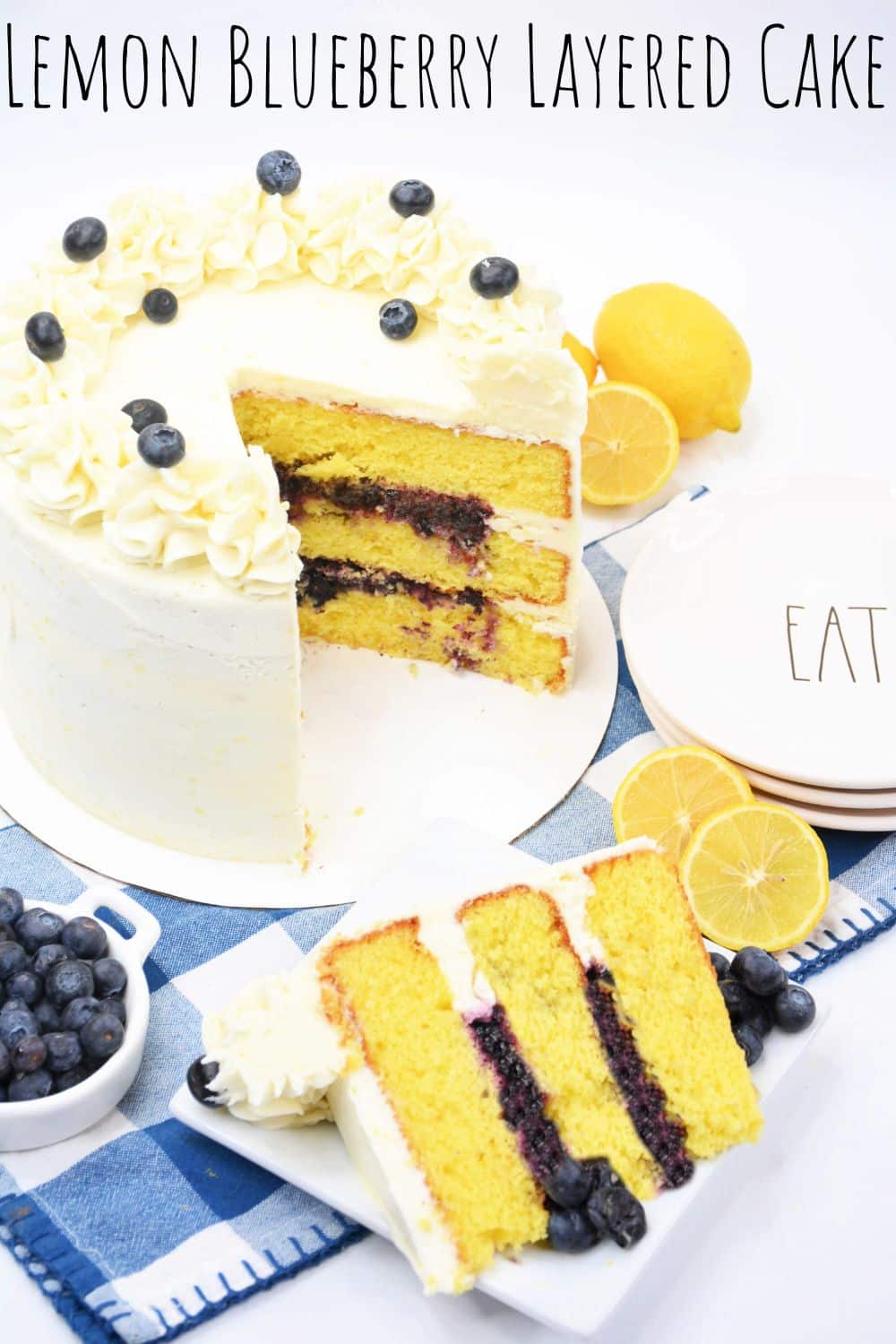 Lemon Blueberry Layered Cake