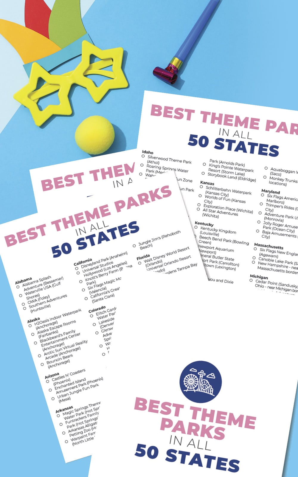 Best Theme Parks in All 50 States (Printable)