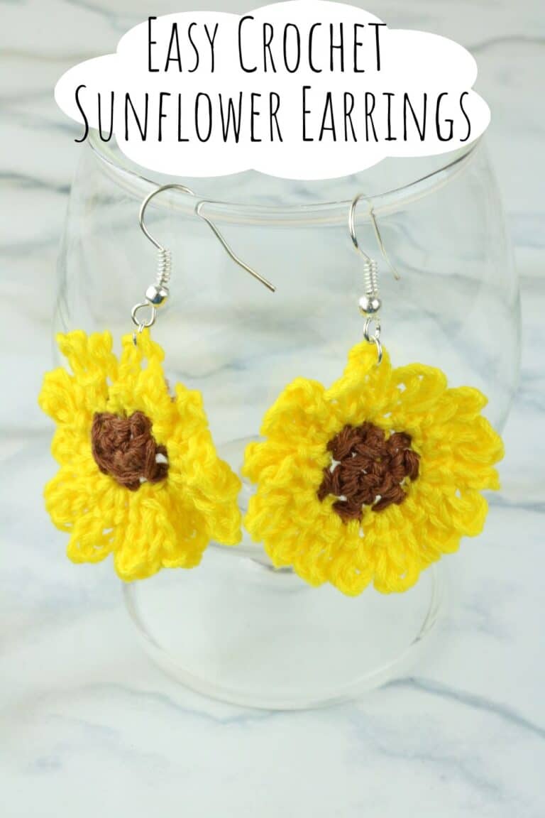 Easy Crochet Sunflower Earrings