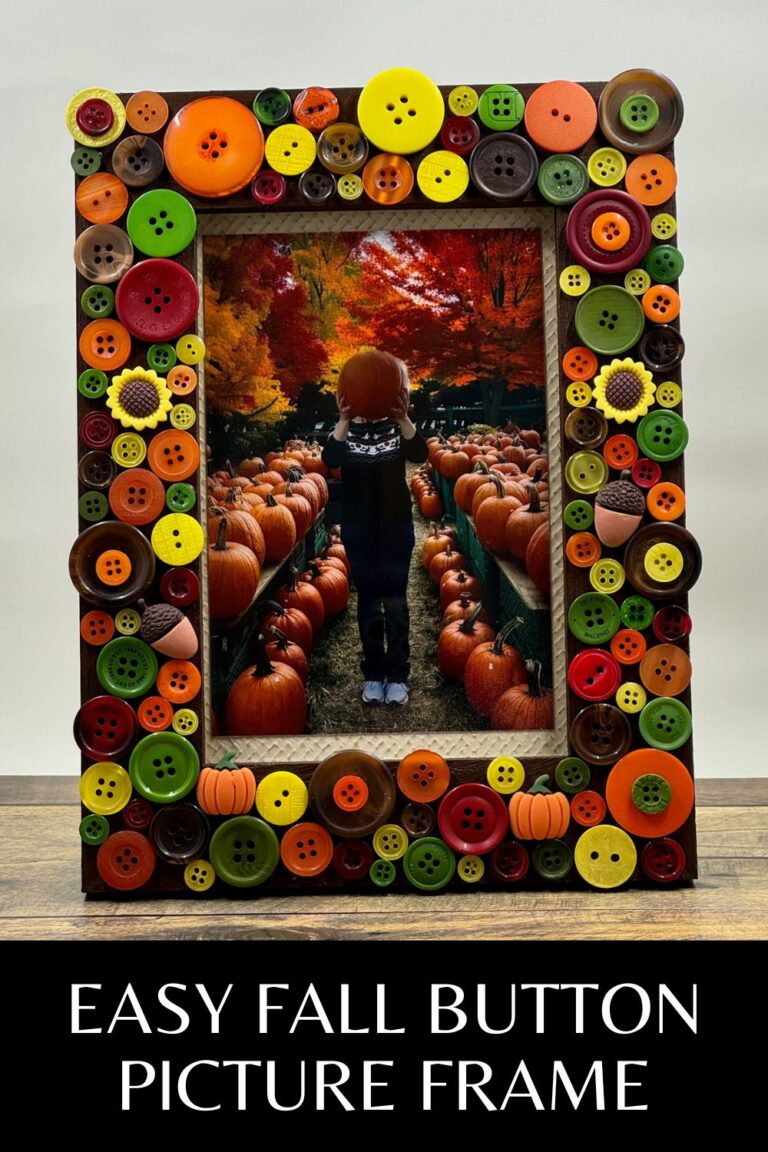 Easy Fall Button Picture Frame