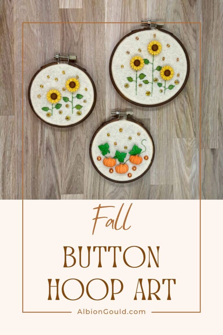 Fall Button Hoop Art