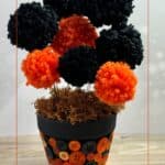 Halloween Pom Pom and Button Flowerpot