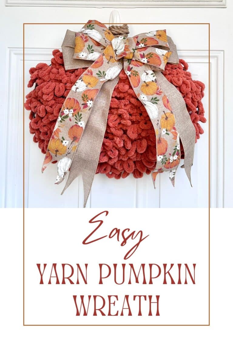 Easy Yarn Pumpkin Wreath