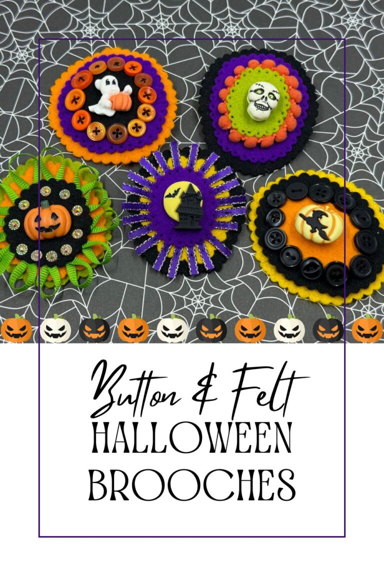 Button and Felt Halloween Brooches