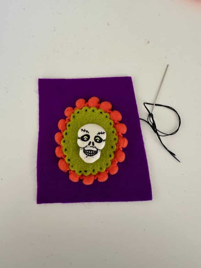 Button and Felt Halloween Brooches