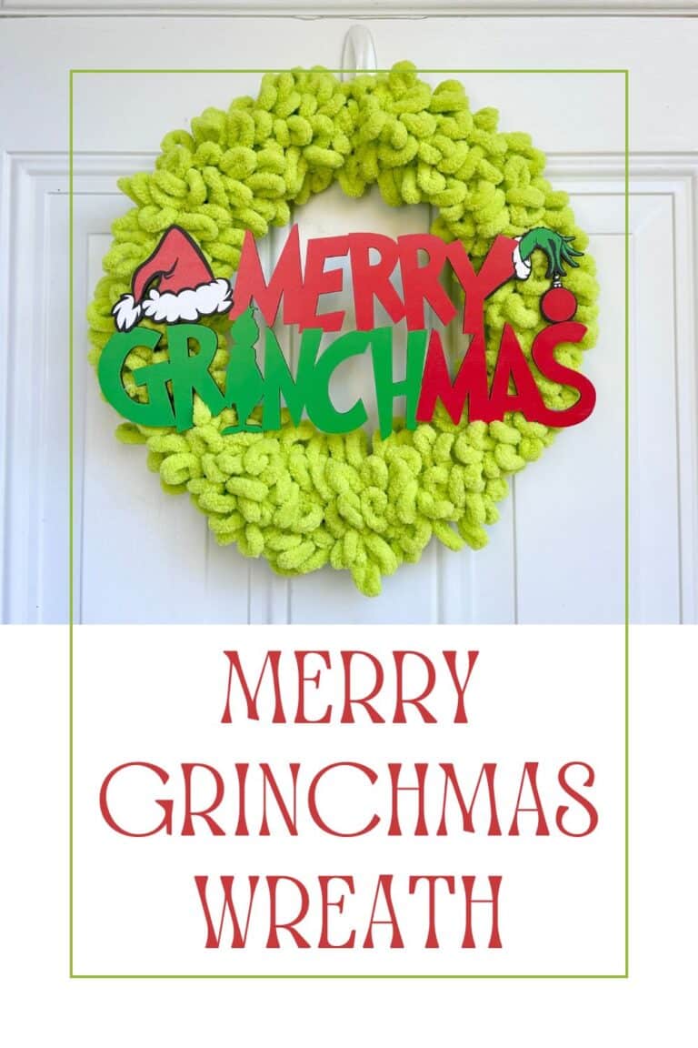 Easy Merry Grinchmas Yarn Wreath