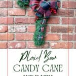 Plaid Bow Candy Cane Wreath