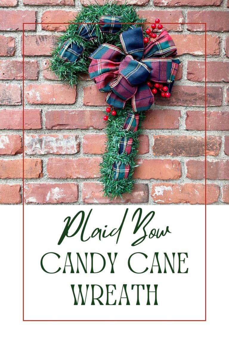 Plaid Bow Candy Cane Wreath