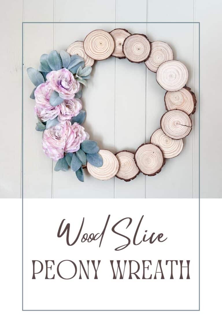 Wood Slice Peony Wreath